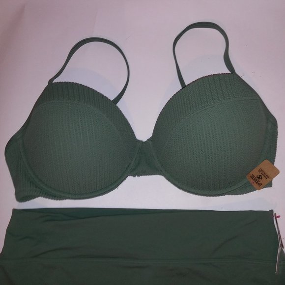 Victoria Secret PINK Swim Bikini XXL Green Push Up High Waist‎ Cheeky Shortie - Picture 12 of 14